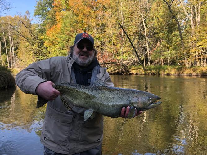 Angler with chinook