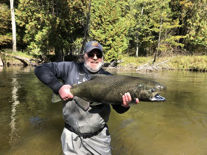 Angler with king salmon