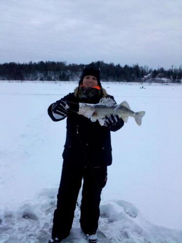 Braggin' Board Photo: Ice Fishing Jen Walleye 1