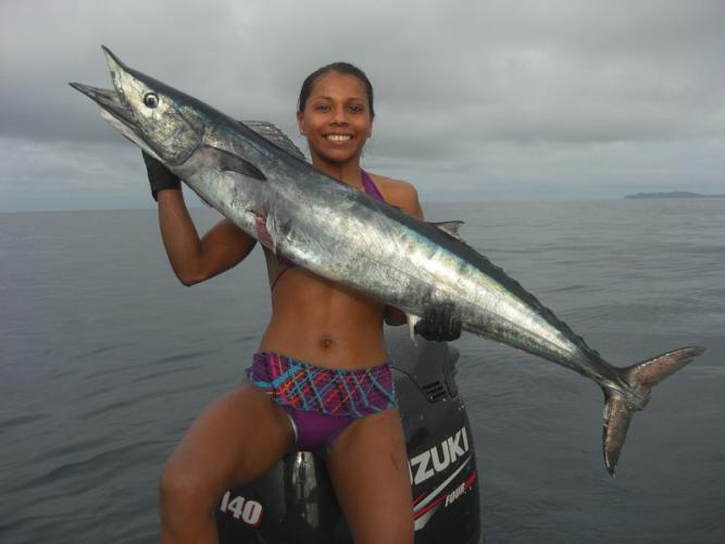 Braggin' Board Photo: Michelle's Shot Nice Wahoo on Breath Hold