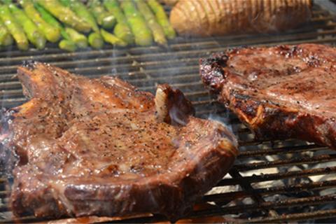 Wild game on an open grill