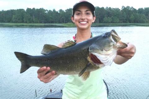 Bass caught on weightless texas-rigged senko by K. Lospinoso...