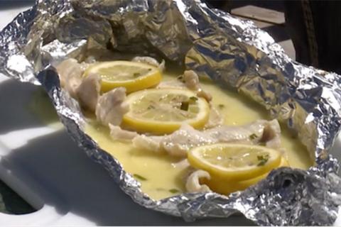 Campfire fish in foil