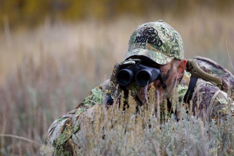 hunting using binoculars