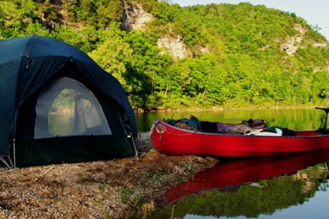 Ozark national riverway gravel bar camping