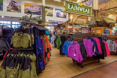 Rainwear inside a retail store