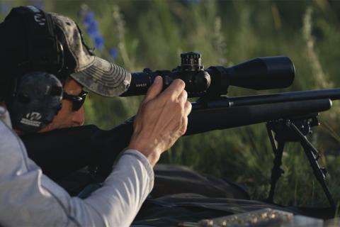 Shooter practicing with rifle