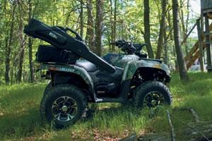 ATV outfitted with hunting gear