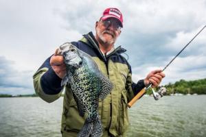 Angler holding large crappie