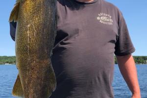 Angler with large walleye