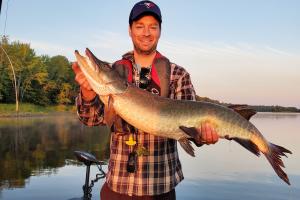 Angler holding a nice muskie he caught