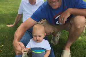 3 Fishing Generations, grandfather, father young toddler son