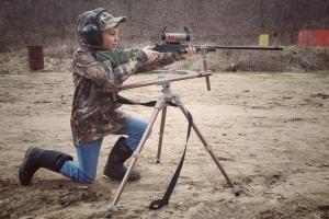 Young boy hunter getting ready to hunt turkeys