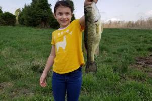 Young girl with bass