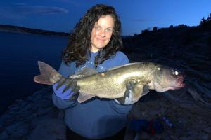 Lady angler with walleye