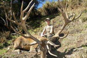 2020 New Zealand Red Stag and lady hunter