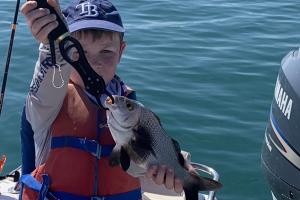 Boy holding fish