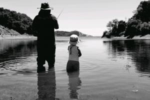 Father son fishing 