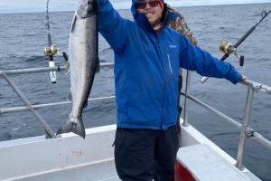 Angler with Sea Trout