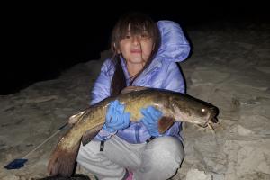 Young girl & big fish