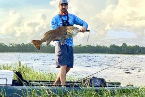 Angler with large redfish