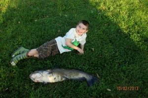 Braggin' Board Photo: Big Fish - 33" catfish caught by Victor, age 5