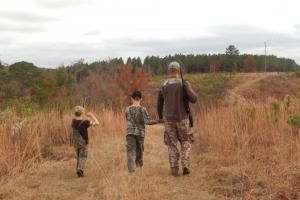 Braggin' Board Photo: 3 Boys Walking - Hunting Season