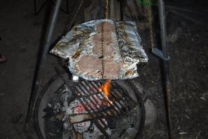 Braggin' Board Photo: Dinner on a Tripod Campfire Grill