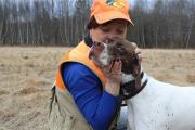 Dog trainer with Irish Setter