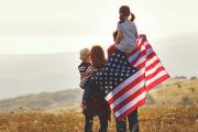 Family Celebrating 250 Anniversary of America