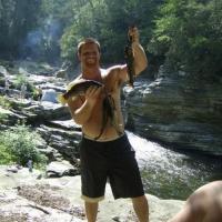 Fishing on a camping trip