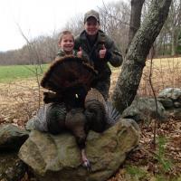 My son and oldest daughter with his turkey