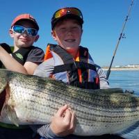 Monster Striper Caught by 2 Buddies