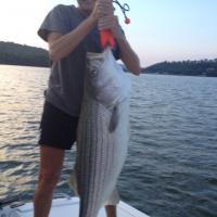 A Striper 1/2 her size