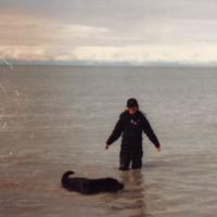 Friends Wading in water