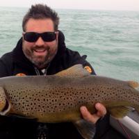 Fishing Trout on Lake Michigan