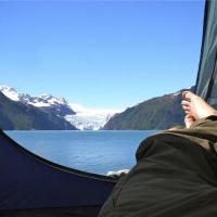 Camping at Holgate Glacier.